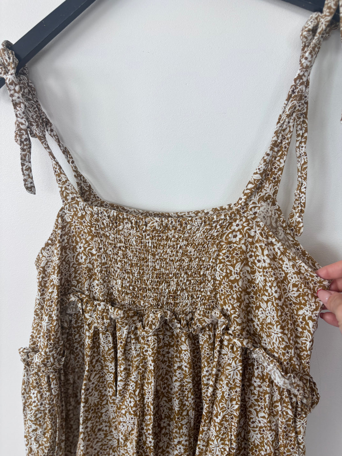 Rylee & Cru Ruffle Swing Golden Ditsy Dress | Sz Large