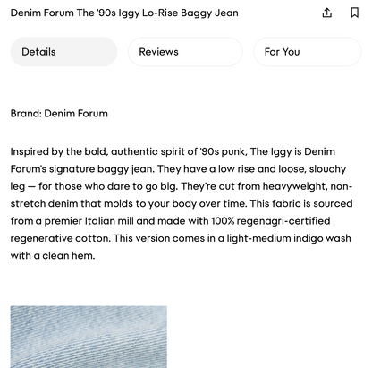 Denim Forum Low Rise Iggy Baggy Jeans | Sz 27