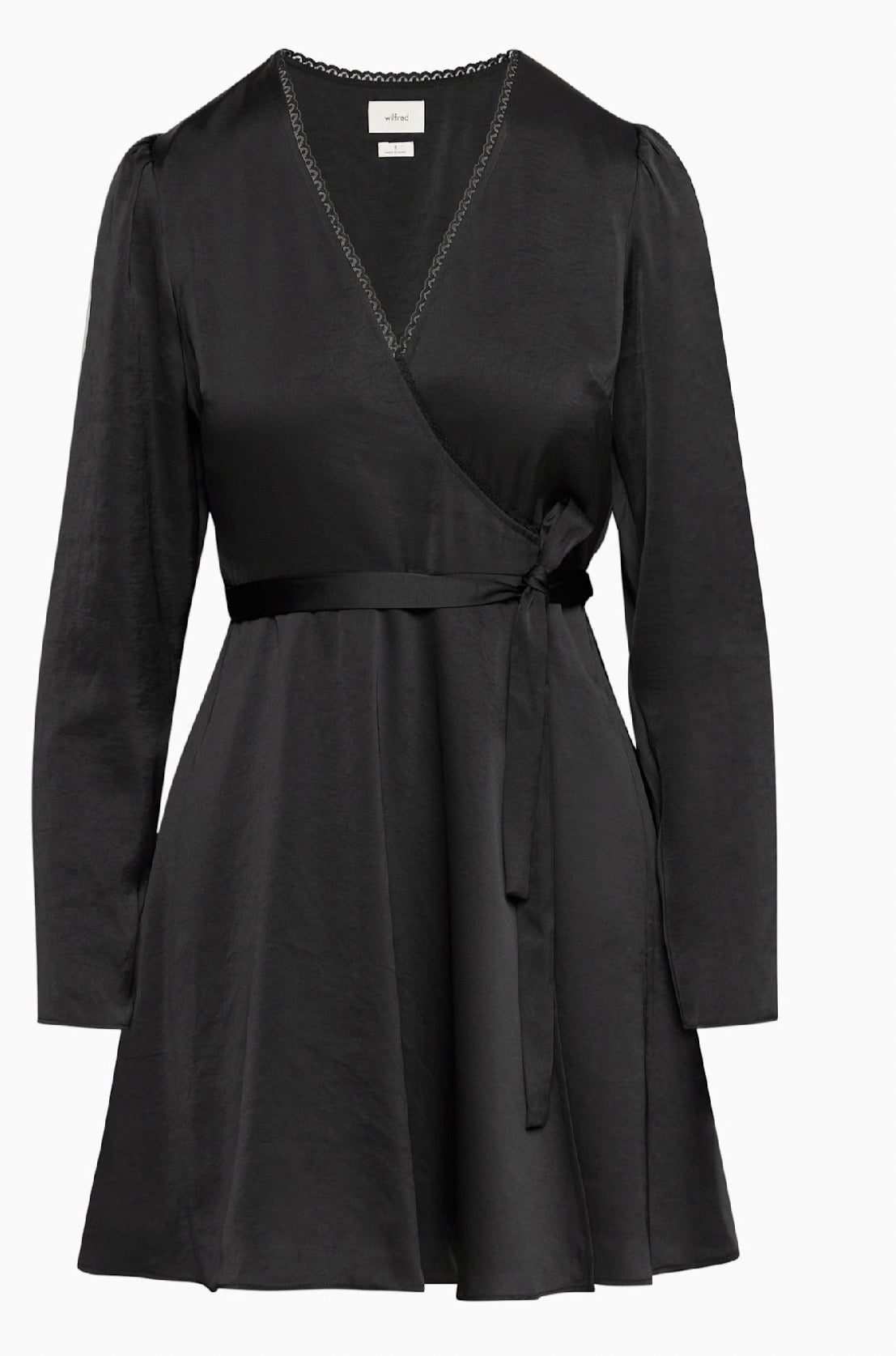 Wilfred Mademoiselle Satin Longsleeve Dress | Sz Small (M169K6)