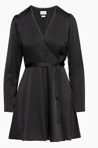 Wilfred Mademoiselle Satin Longsleeve Dress | Sz Small (M169K6)