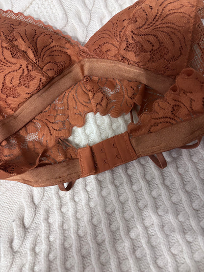 EnuoAngGee Orange Lace Bralette | Sz Small