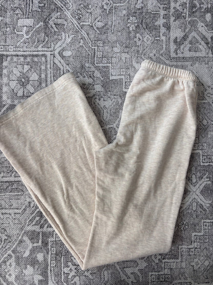 OFFLINE Aerie OTT Fleece Super Flare Pant (oatmeal/orange) | Sz Small (XS fit, flash