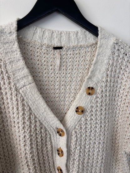Free People Whistle thermal Henley Sweater | Sz XS (very oversized)