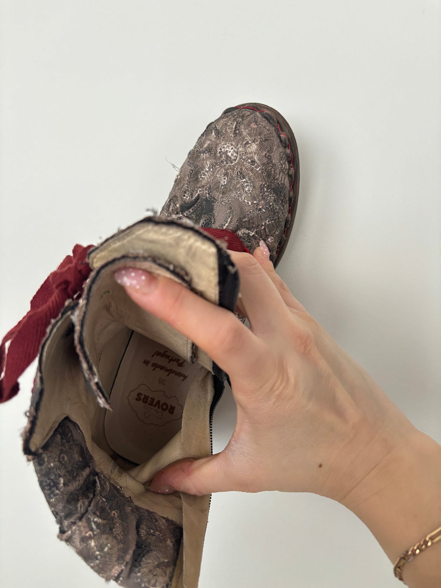 Rover's Zip Ribbon Lace up Boots | Size 7.5