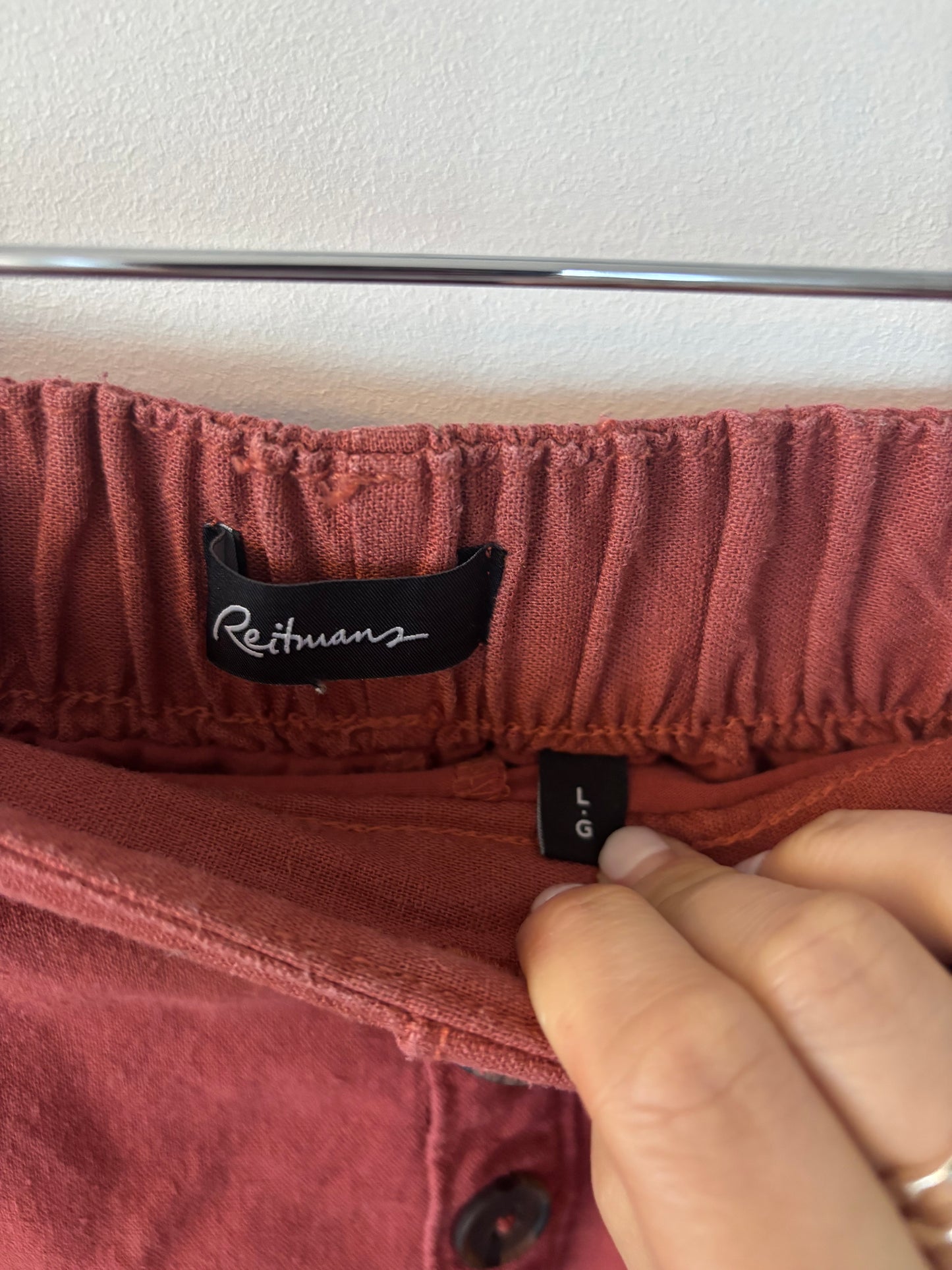 Reitman's Maroon Linen Blend Skort | Sz Large