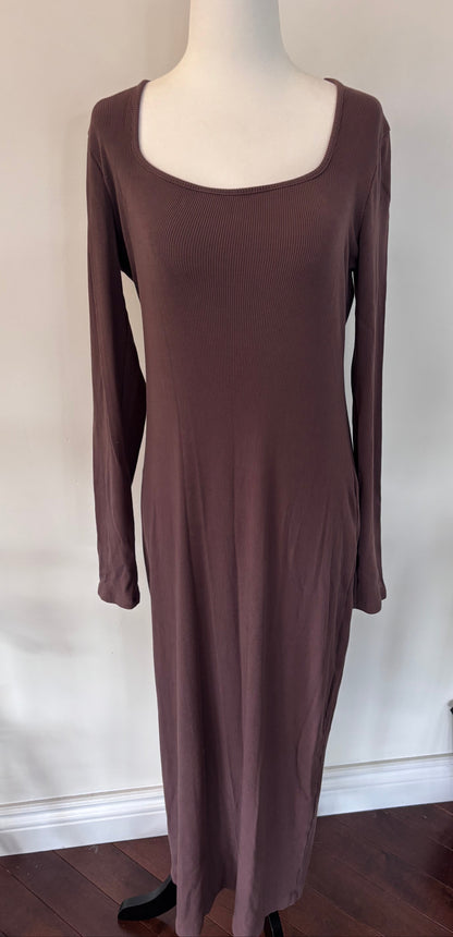 Dynamite Ribbed Brown Maxi Dress | Sz XL