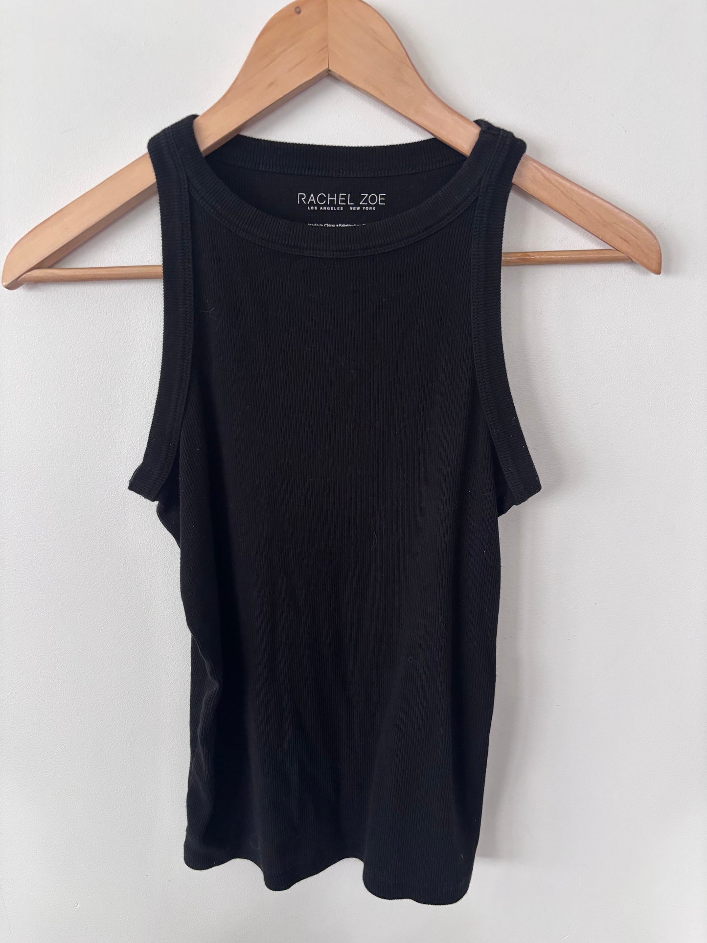 Rachel Zoe Ribbed Black Tank Top | Sz Medium