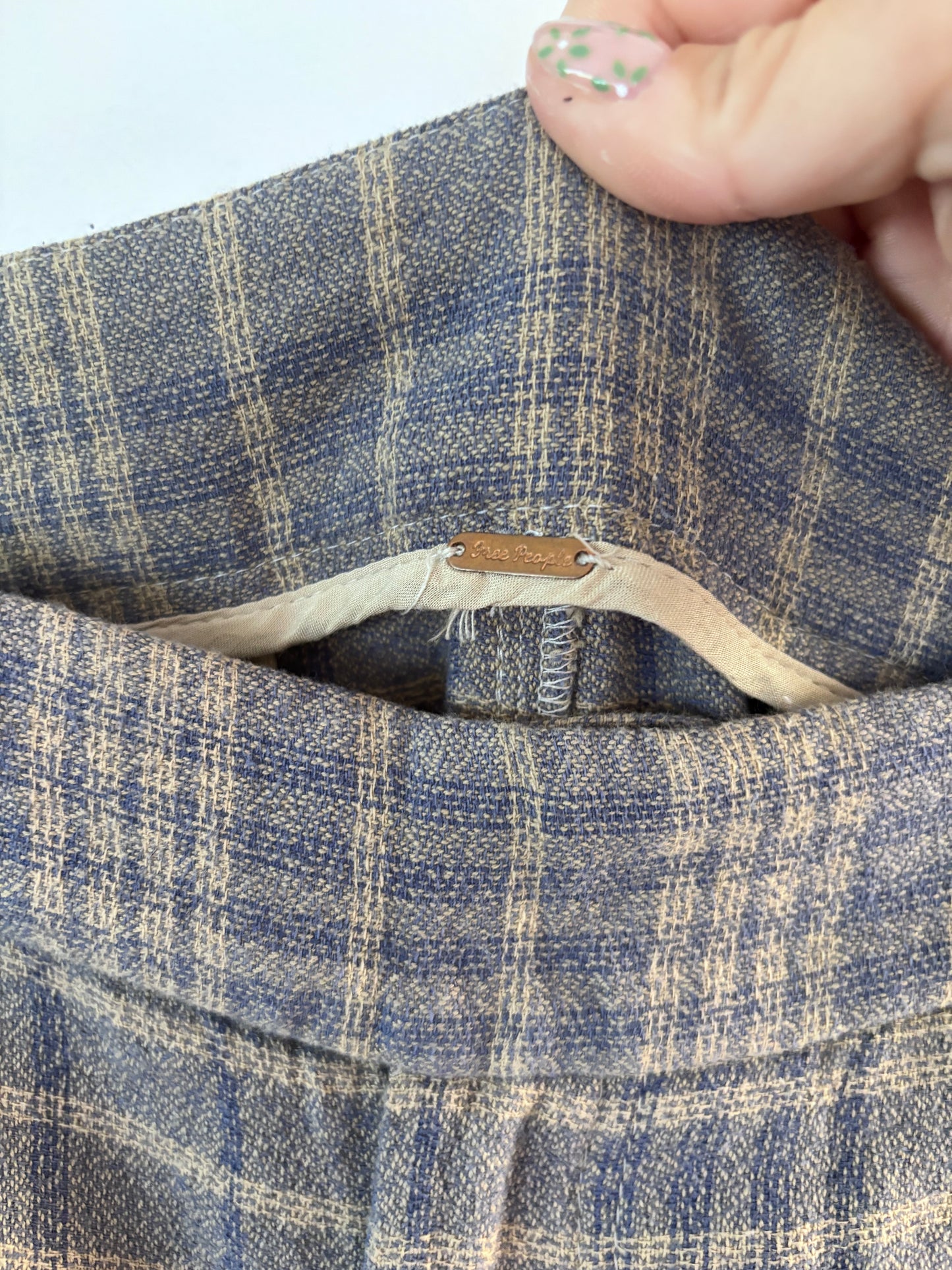 Free People Plaid Tegan Barrel Trousers | Sz Small (fits approx 26, 27)