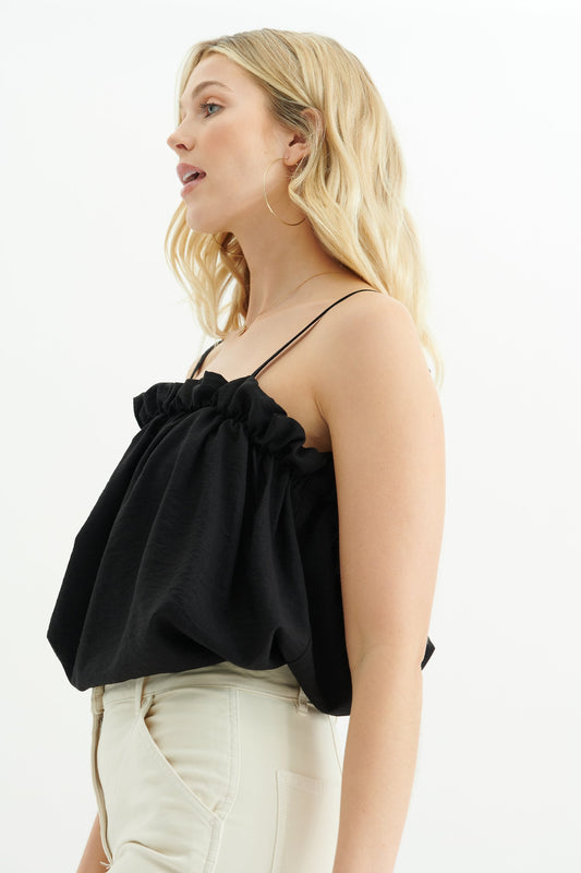 Emma Knudsen Black Ruffle Tank | Small