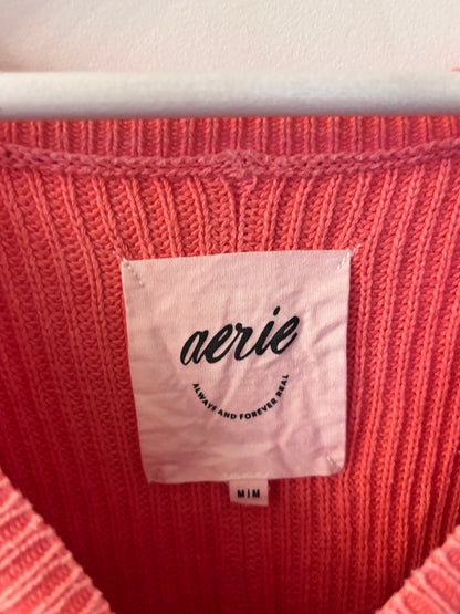 Aerie Beyond Sweater (Cropped) in Haute Coral | Sz Medium
