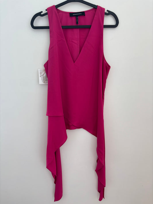 BCBGMAXAZRIA Pink Flowy Side Detail Tank Top | Small (loose fitting)