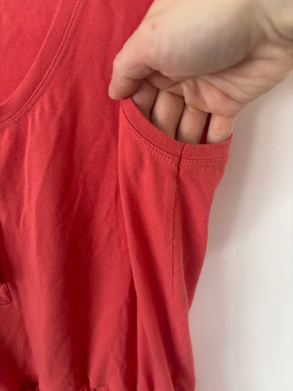 Fig Tie Waist Dress Orange/Red | Sz Large