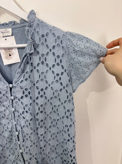 Chelsea & Theodore Cotton Eyelet Blouse | Sz XS