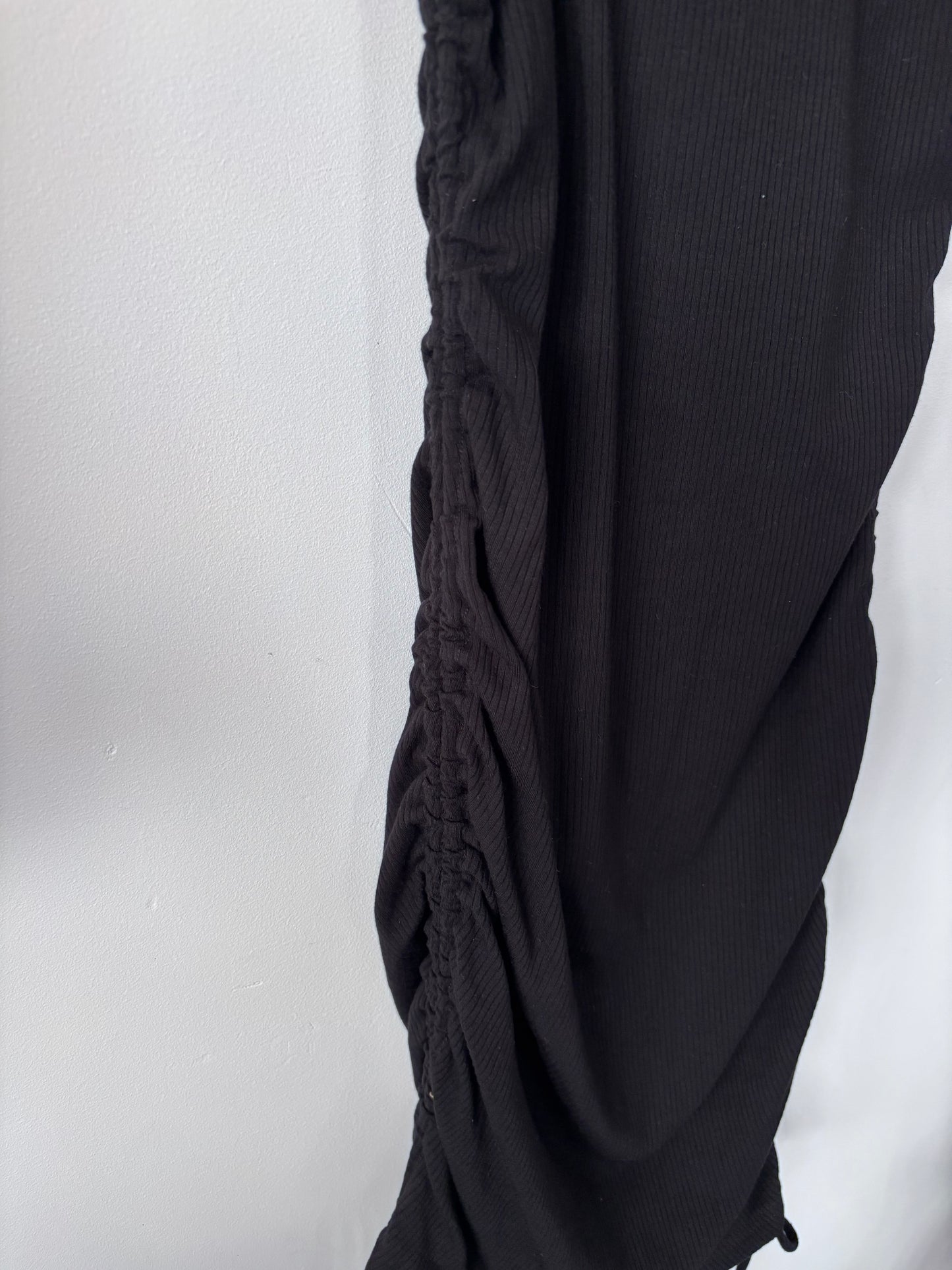 Better Be Black Ruched Halter Dress | Sz Large (fits Medium/Large)