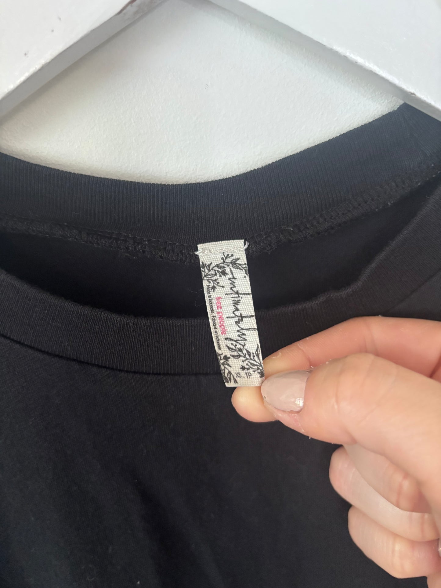 Free People Black T-shirt Bodysuit | Sz XS (could fit a small)