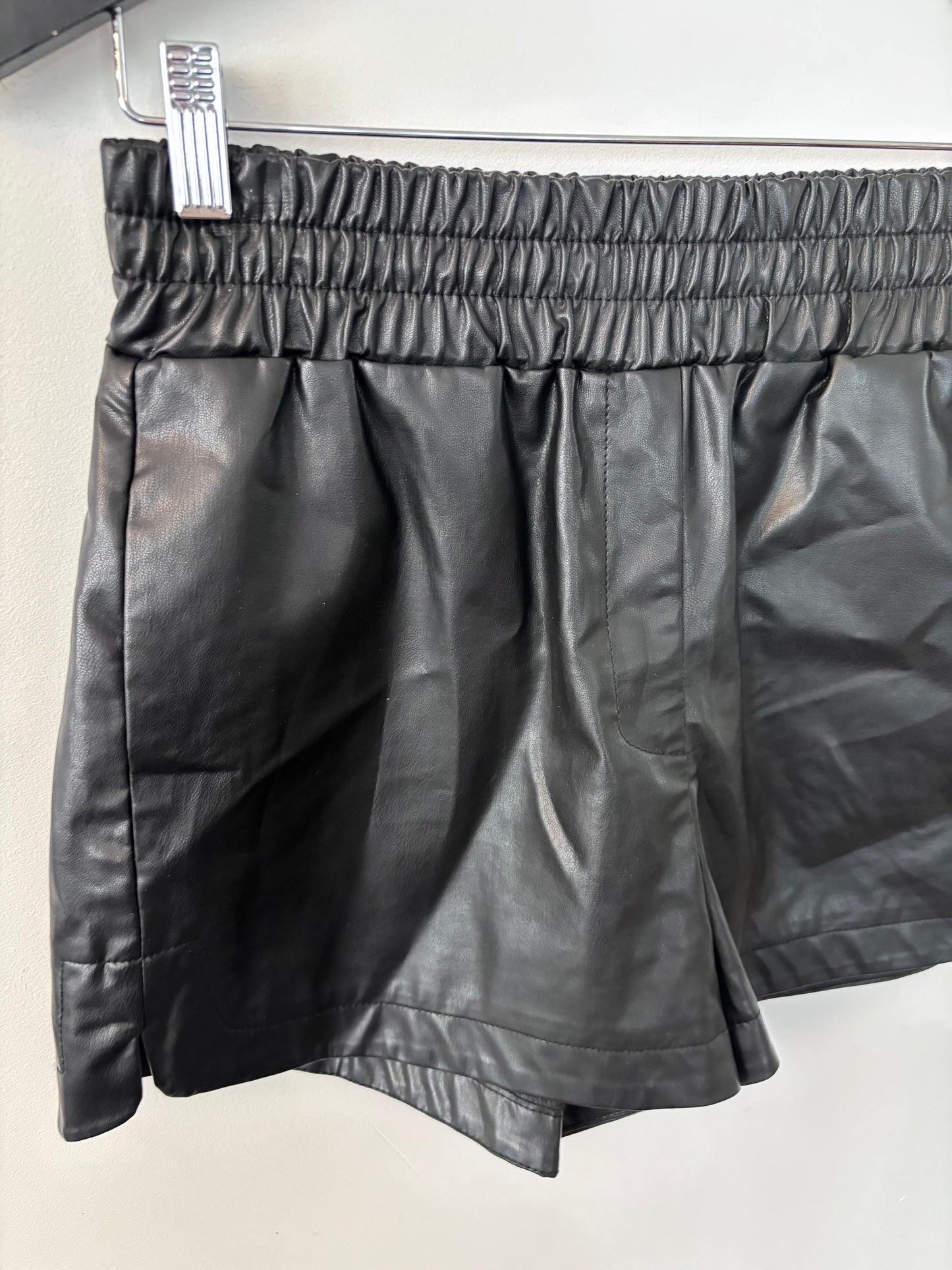 Deluc Black Vegan Leather Shorts | Medium (fits like 27/28)