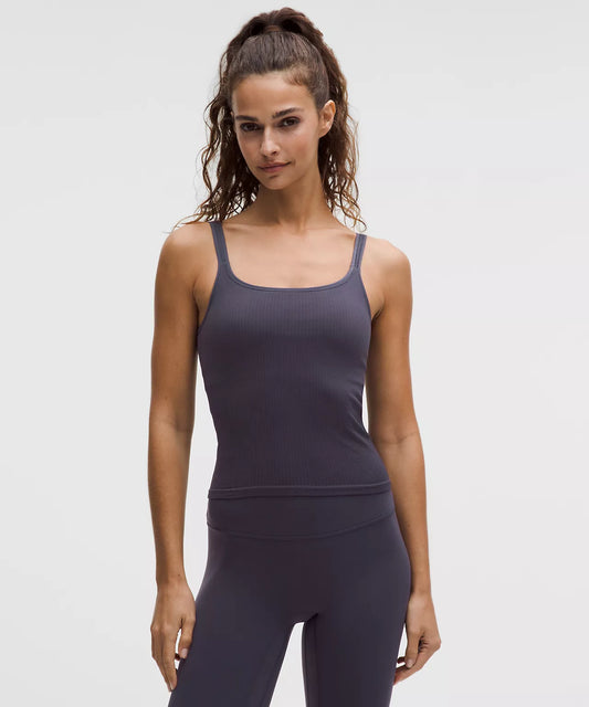 Lululemon Ebb to Street Scoop-Neck Cropped Tank (dark blue/grey) | Sz 4 or 6 (approx)