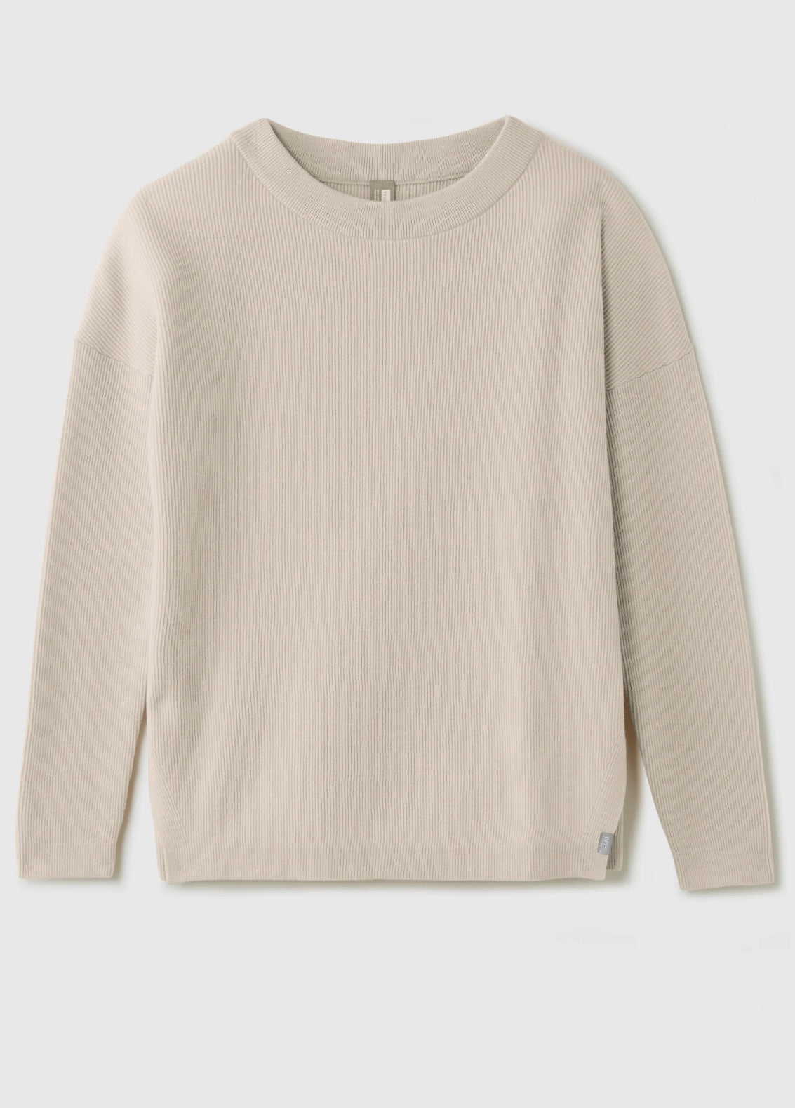 Friday Ivory Ribbed Long Sleeve Sweater Top | XS oversized 9O56M100