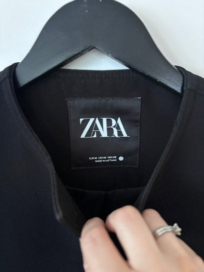 Zara Black Button Up Bomber Jacket | Sz Medium