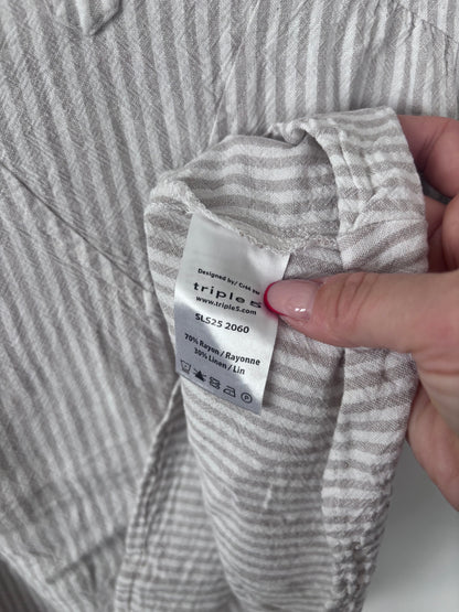 Silver Jeans Linen Blend Striped Top | Sz Small