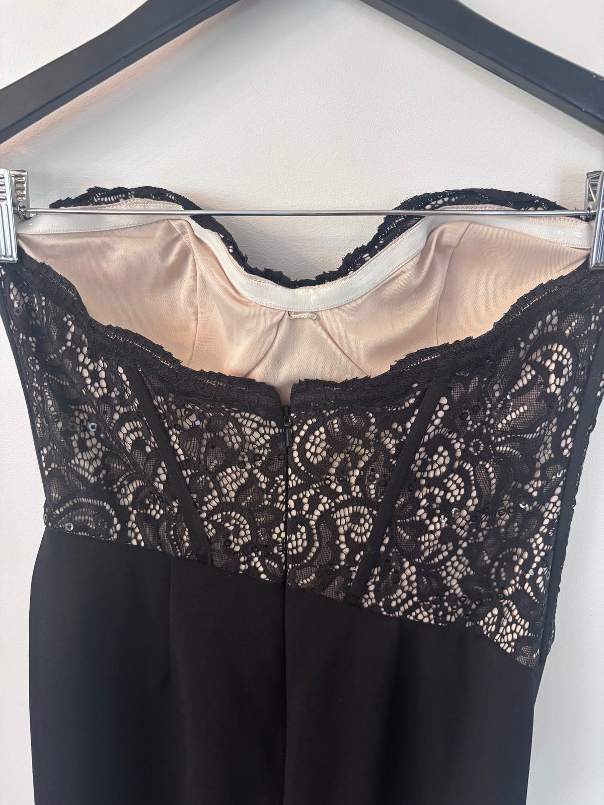 Galina Signature Strapless Black Lace Gown | Sz 2
