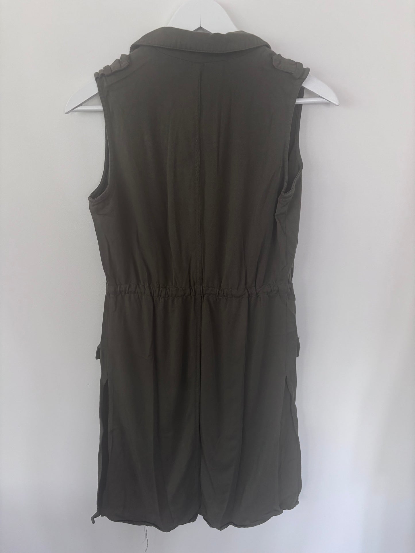 BB Dakota Green Trench Longline Vest | Sz XS (oversized)