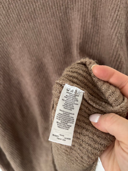 French Connection Light Brown Knit Mockneck Sweater | Sz Large