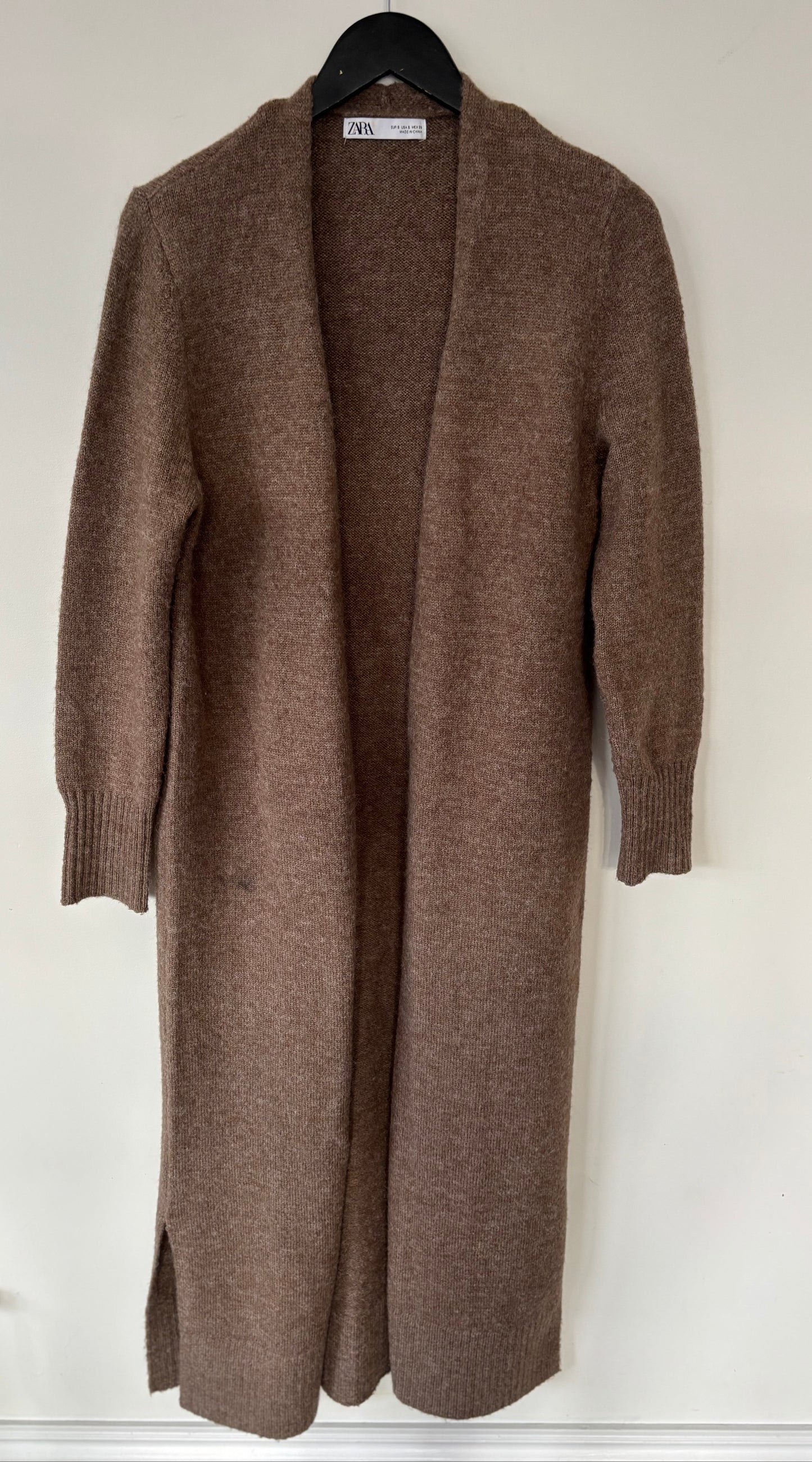 Zara Wool blend Long Open Cardigan | Small (may also fit xsmall) (N118TF2)
