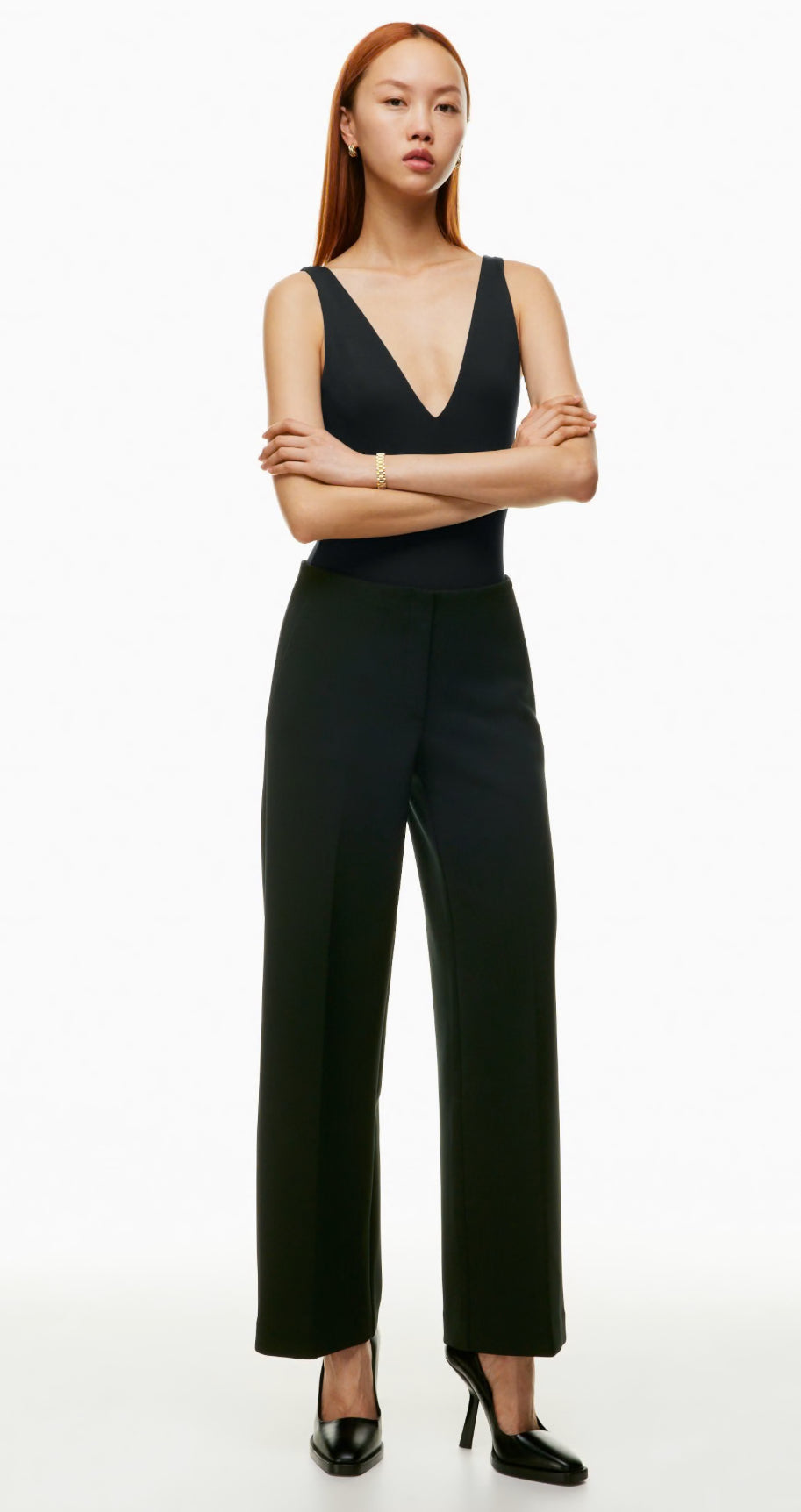 Babaton / Aritzia V-neck Bodysuit in Black | Medium