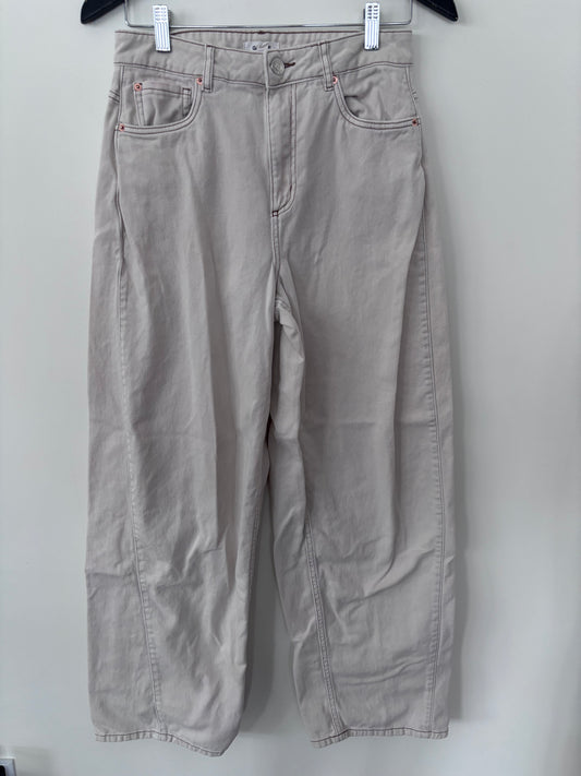 Garage Cream/Brown Barrel Leg Jeans | Sz 5 (small/27)