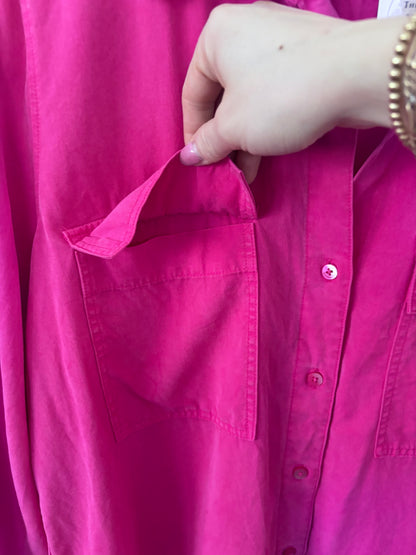 Babaton Pink Tencel Utility Shirt | Sz Small (M100W8)