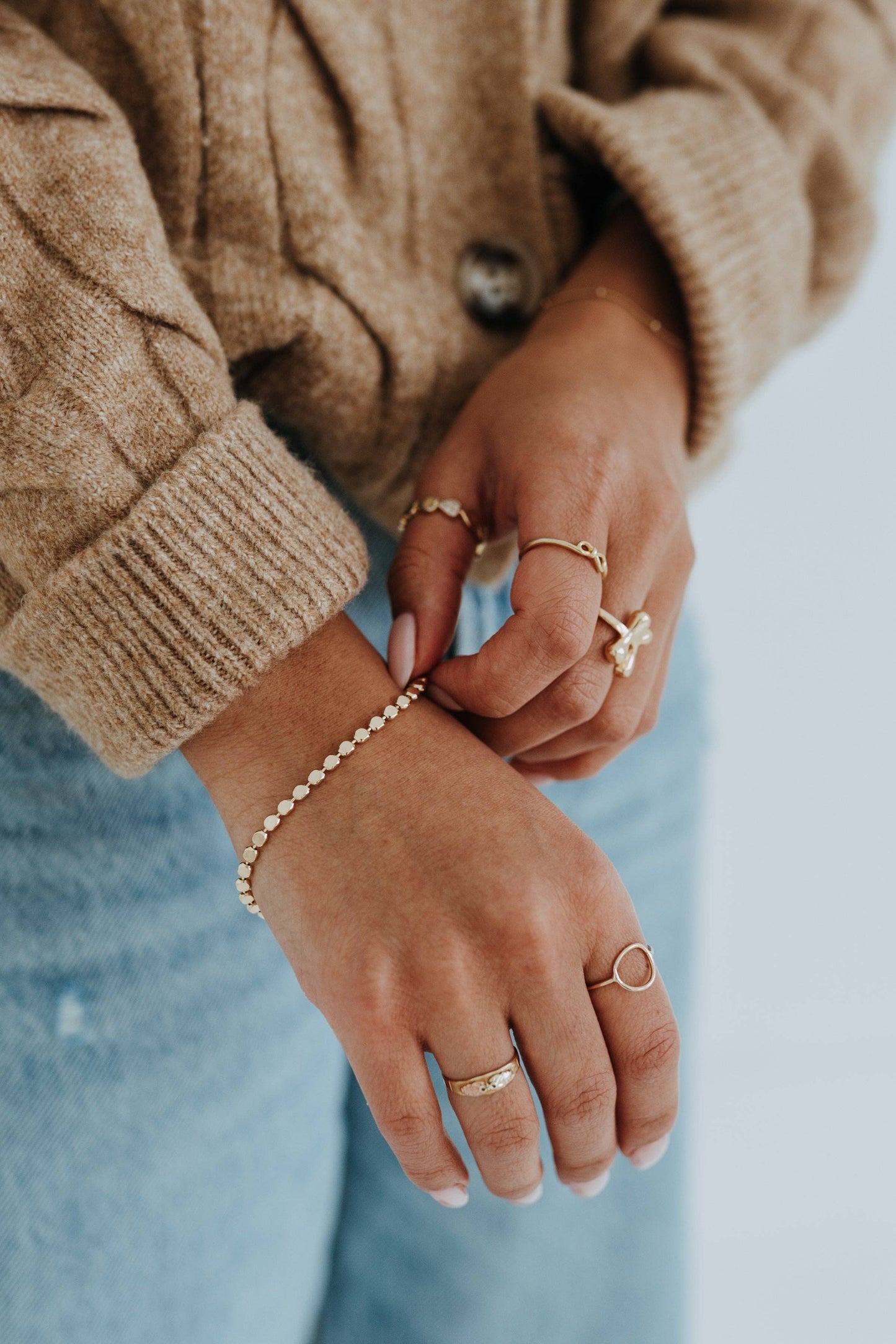 Sydney Rose Co: Confetti Disc Bracelet 18k Gold Filled Dainty Chain