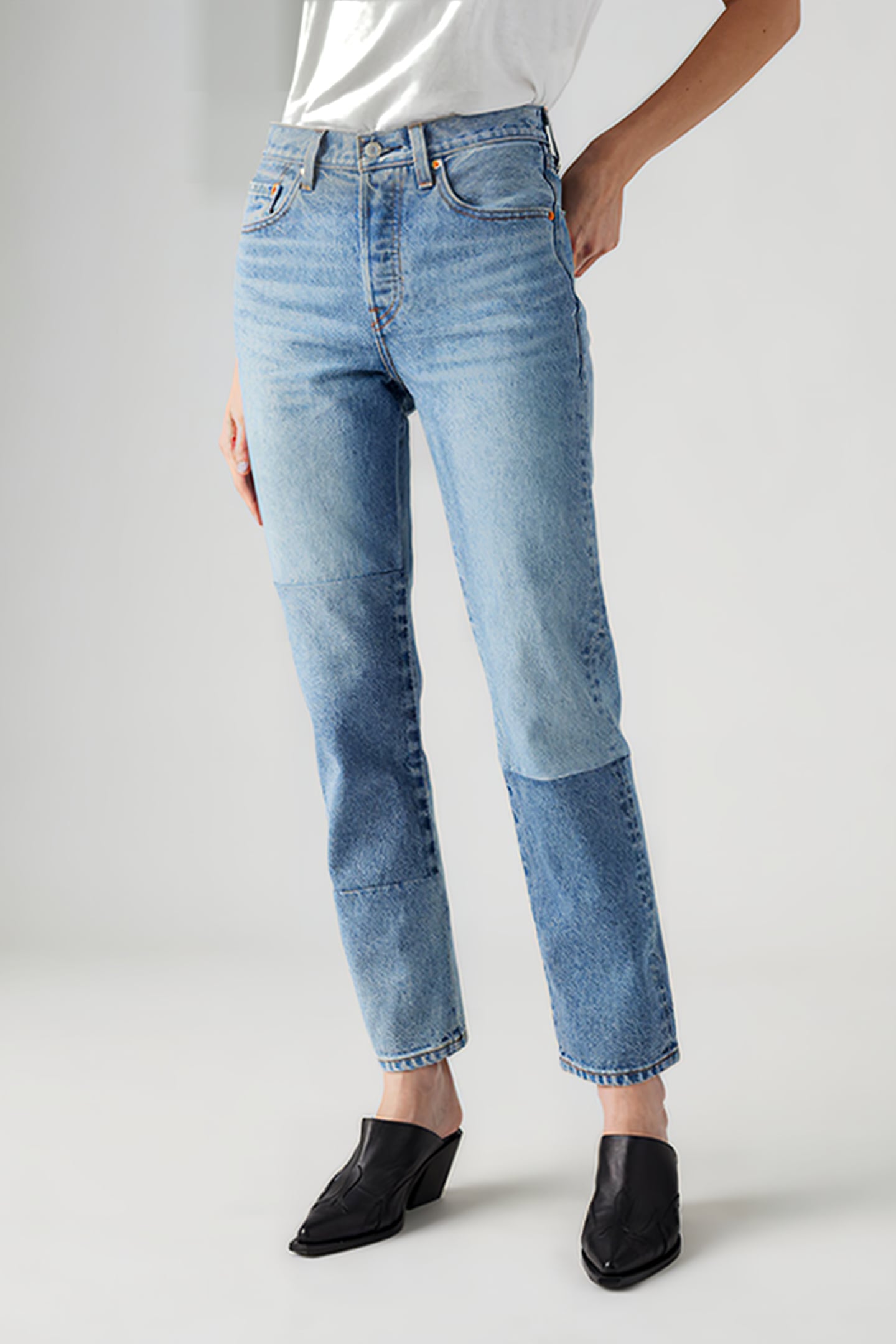 Levi's 501 Straight Leg Patchwork Jeans | Sz 27