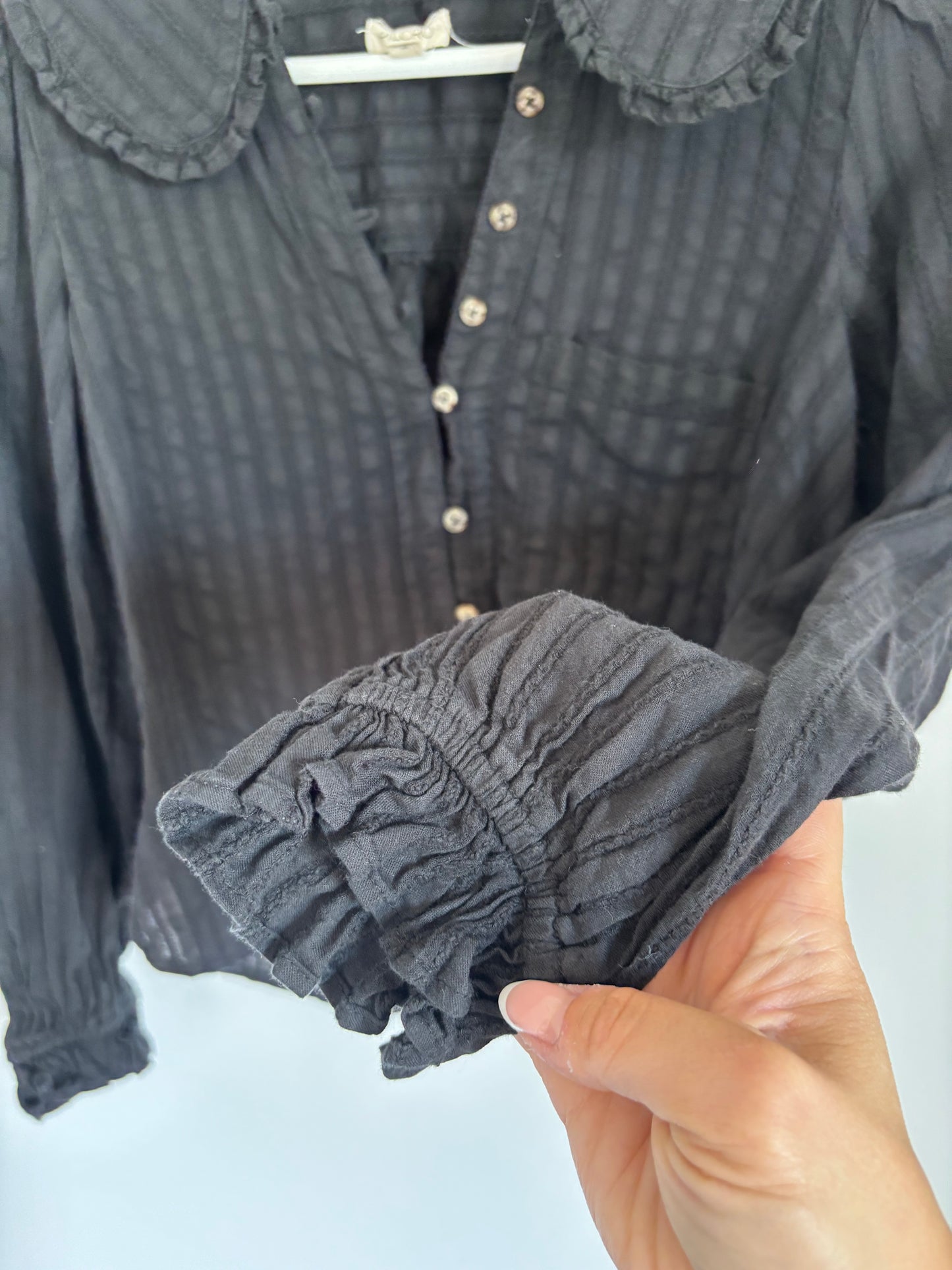 Pilcro Keira Collared Button-Front Blous Long-Sleeve | Small