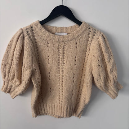 Lush Butter Yellow Puff Sleeve Sweater | Sz Small (loose fit)