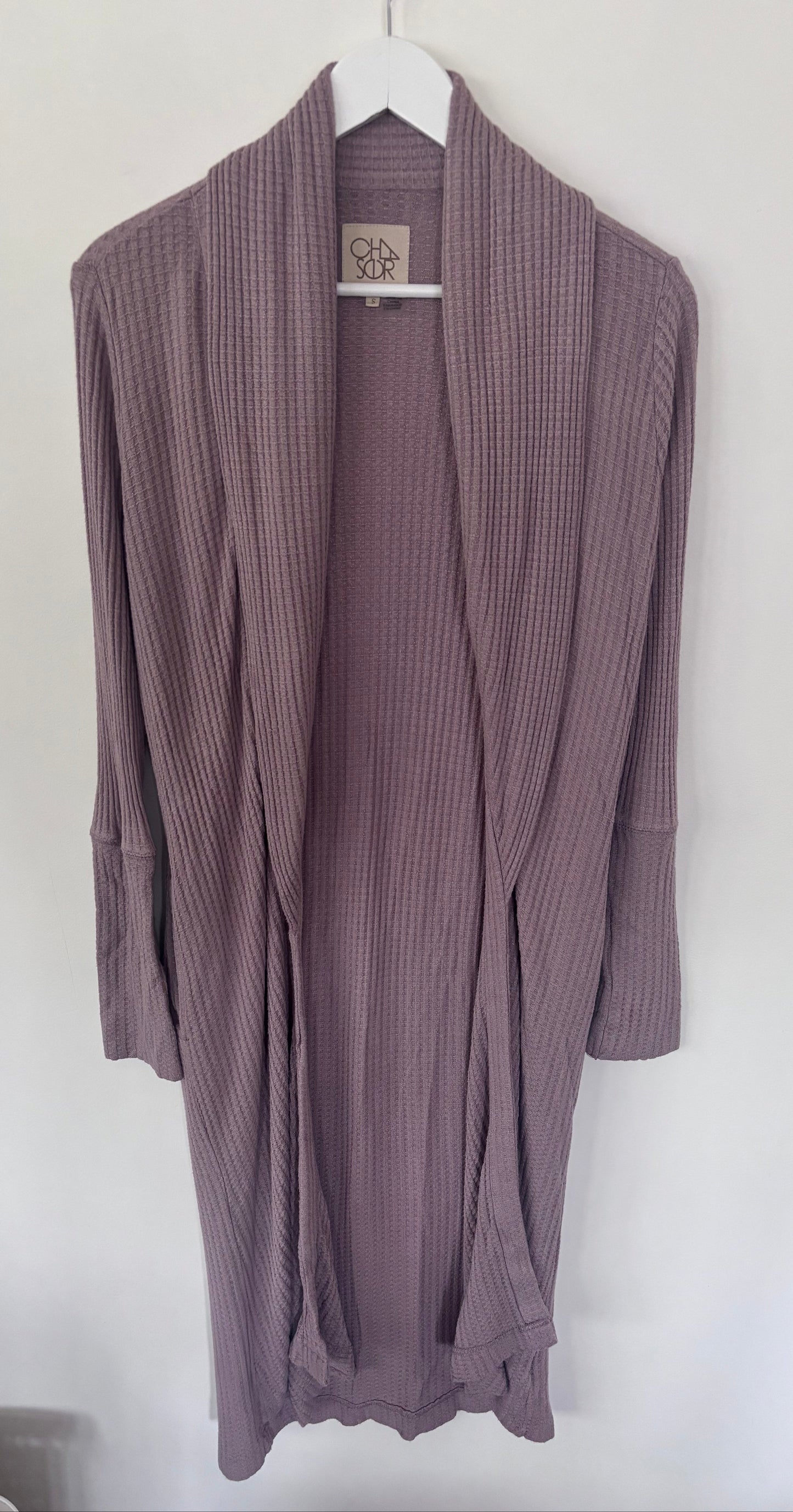 Chaser Waffle Knit Longline Cardigan | Sz Small
