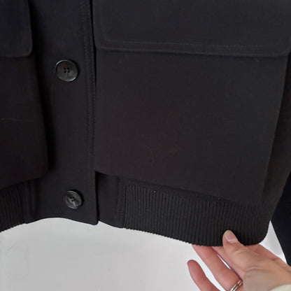 Zara Black Button Up Bomber Jacket | Sz Medium