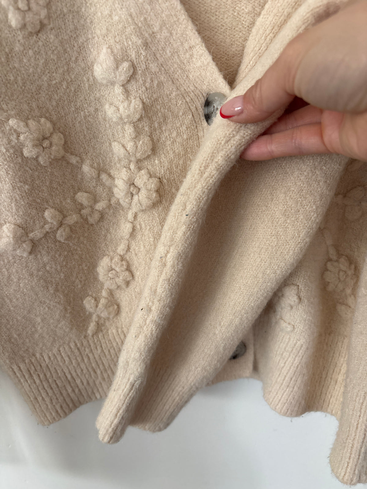 Jessica Simpson Floral Beige Cardigan | Sz Small