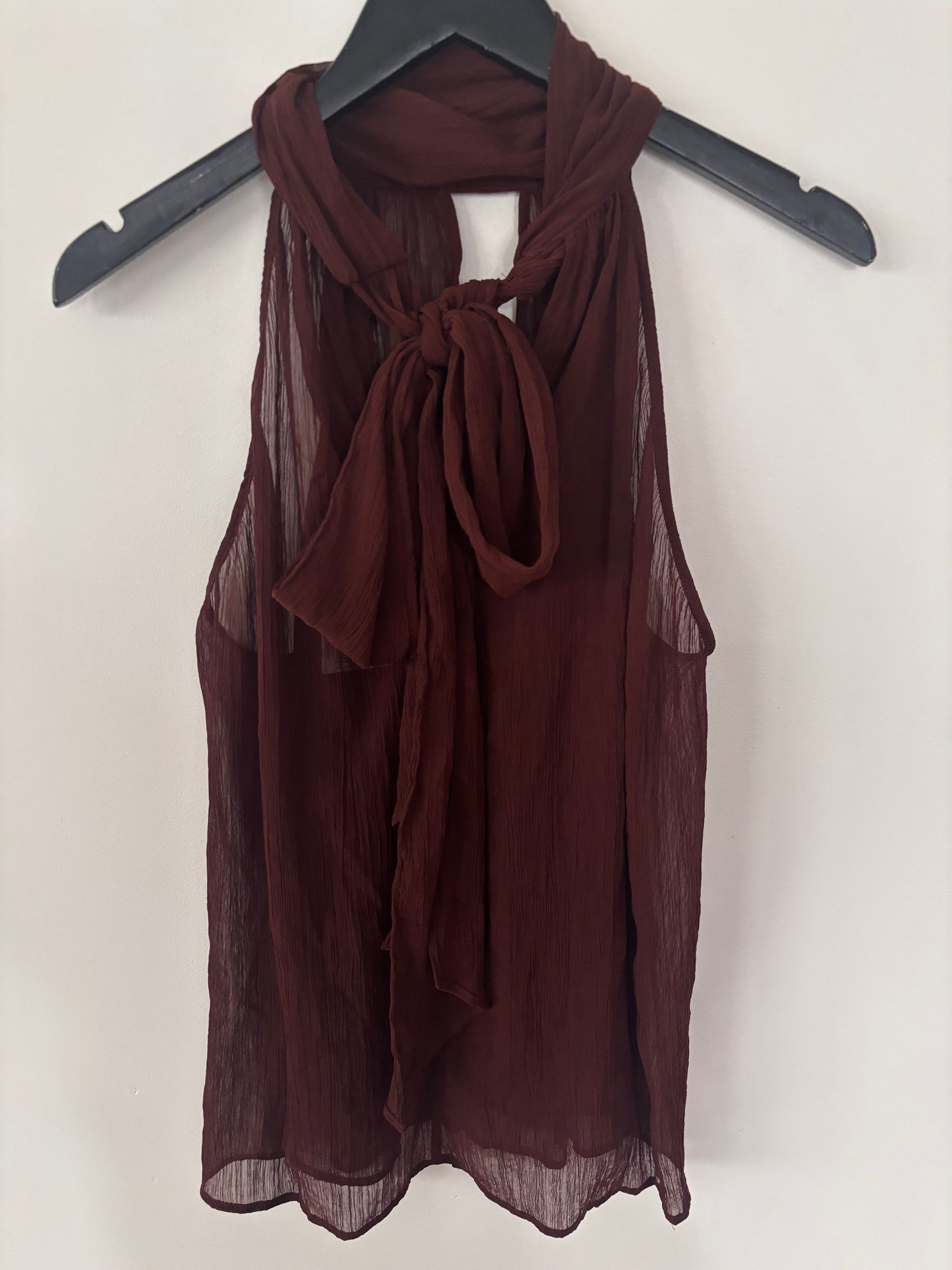 H&M Chiffon Scarf Collar Top NWT | Sz Large
