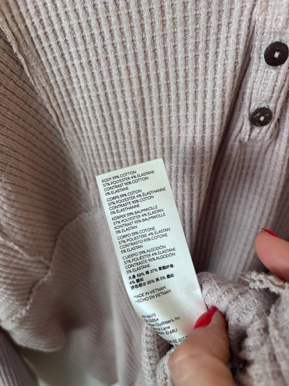 Free People Callisto Henley in Taupe | Sz XS (size Large fit)