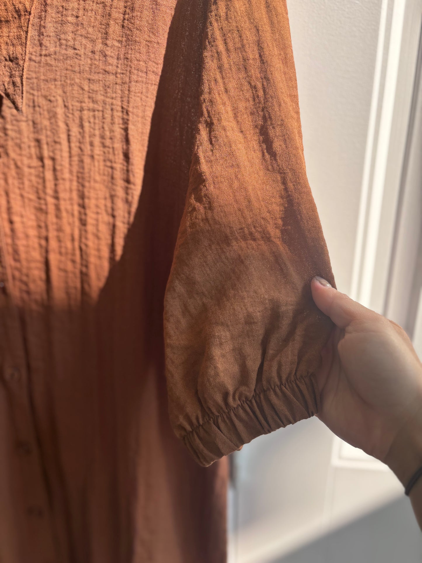 B. Young Bronze Button Up Shirt Dress | Sz M/L (10)