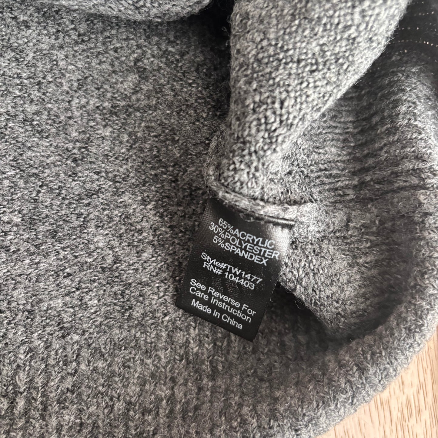 The Workshop Dark Grey Knit Sweater | Sz Small (oversized)