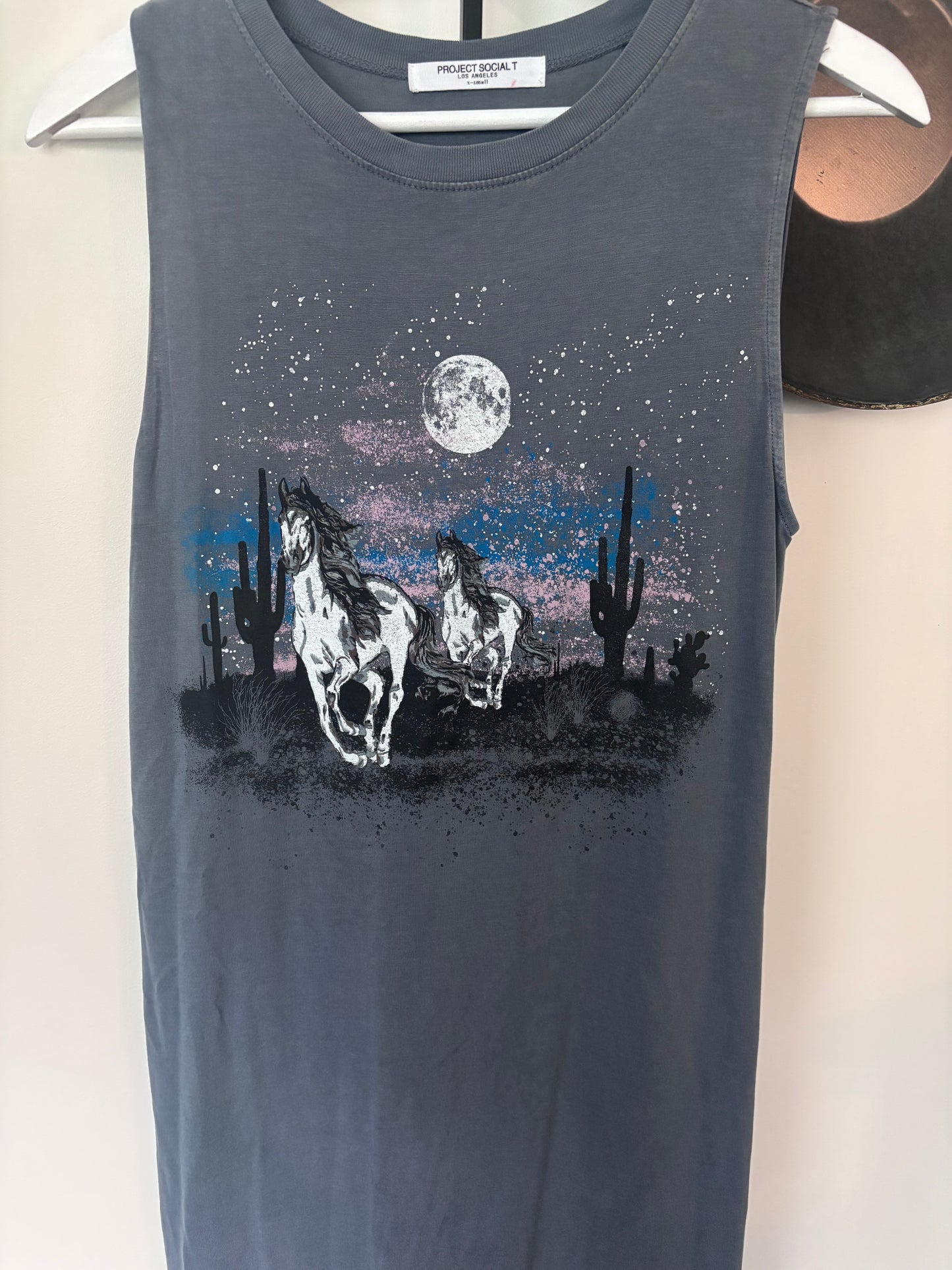 Project Social T Sleeveless Dress Horses Graphic | Sz XS (fits like Small)