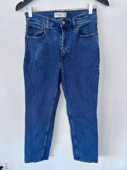 A&F Ankle Straight Ultra High Rise (medium/dark wash) | Sz 4 or 27 (CS21W8)