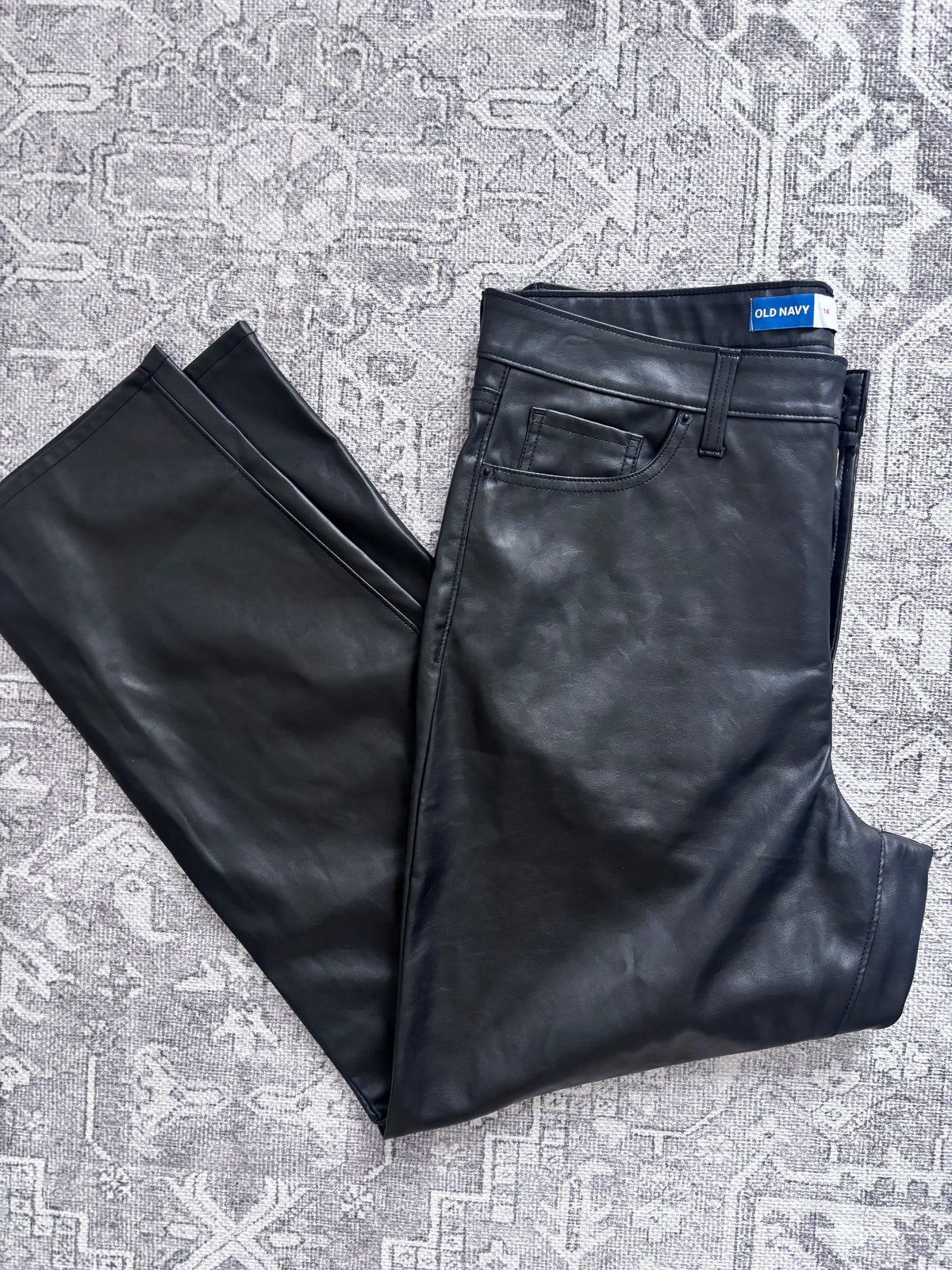 Old Navy Faux Leather High Rise OG Loose Pants | Sz 14