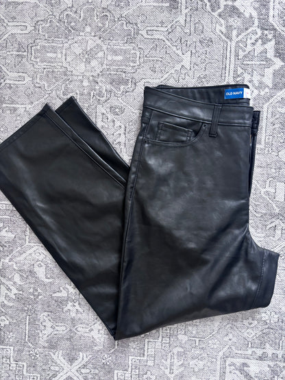 Old Navy Faux Leather High Rise OG Loose Pants | Sz 14