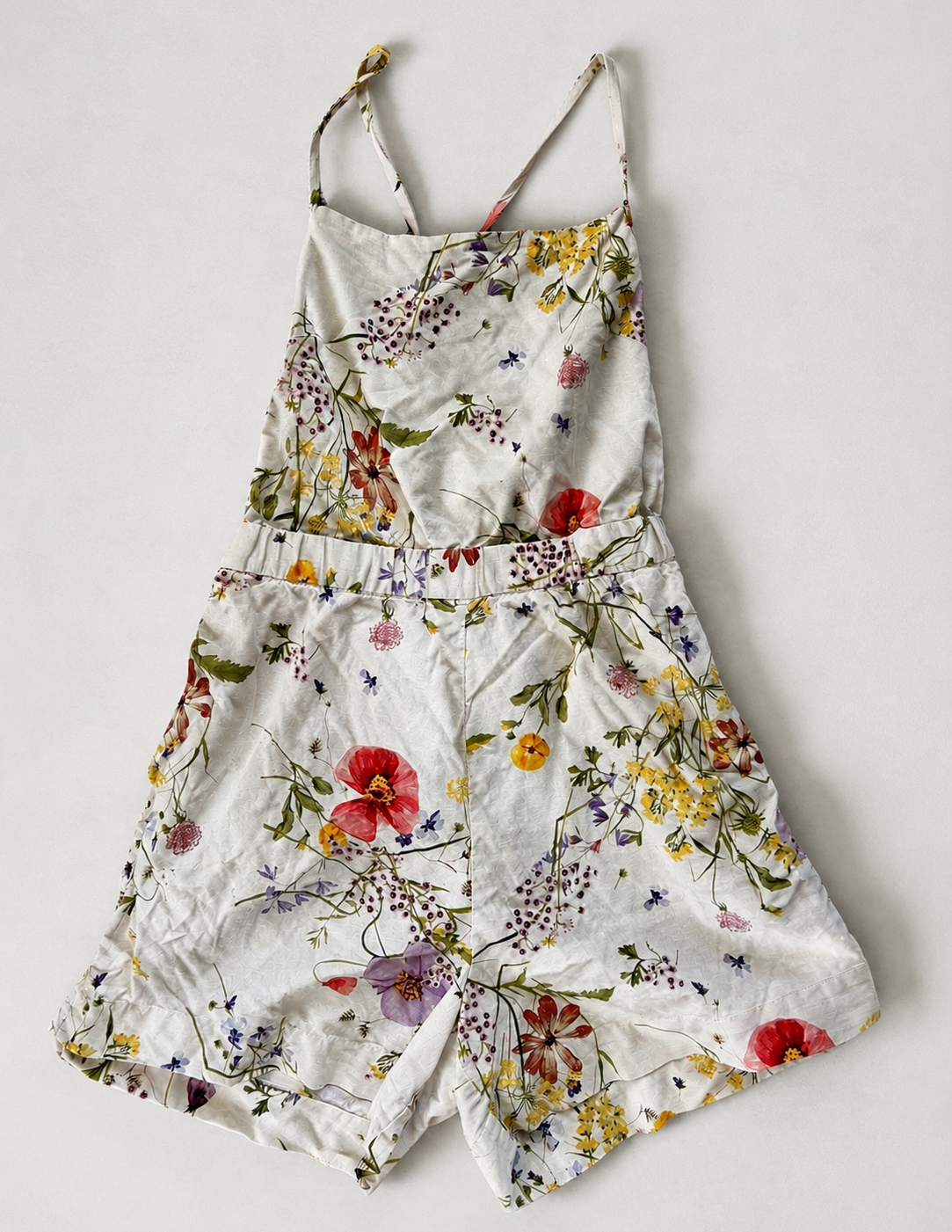 H&M Floral Linen Blend Romper (tie up back) | Sz Small