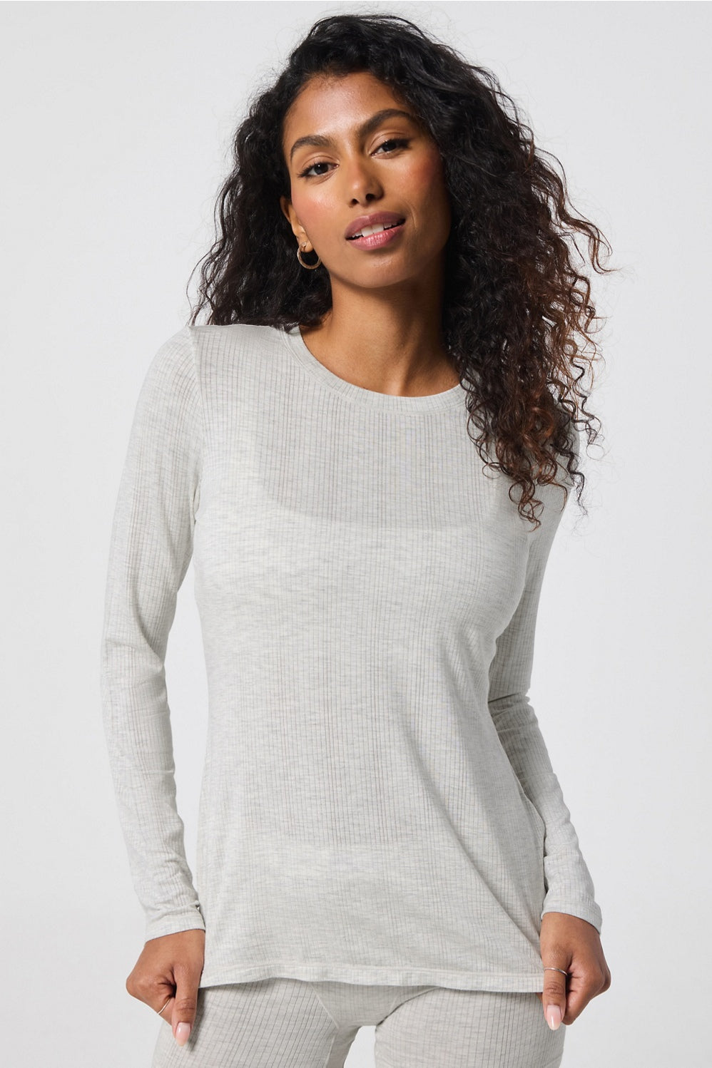 Luxe 360 Grey Ribbed Long Sleeve | Sz XS (Could also fit Small) (N119TF2)