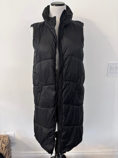 Vero Moda Long Black Puffer Vest | Sz Medium (M1)