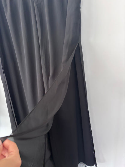 MsGlamour Black Wide Leg Chiffon Layer Pants NWT  | Sz XXL